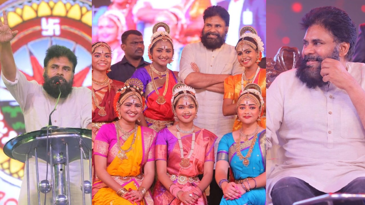 Pawan Kalyan : వైజాగ్ ఆంధ్ర యూనివర్సిటీ కల్చరల్ ఫెస్ట్ లో పవన్ కళ్యాణ్.. ఫొటోలు..