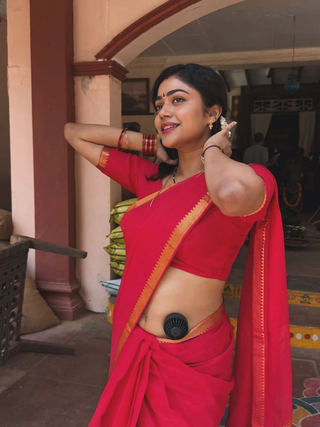 Payal Radhakrishna Shares Working Stills From Papam Prathap Movie