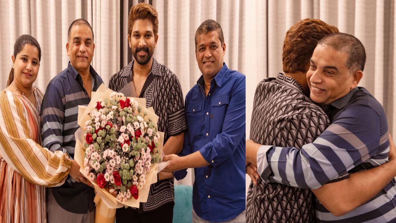 Allu Arjun: అల్లు అర్జున్ ను కలిసి బర్త్ డే విషెష్ చెప్పిన నిర్మాత దిల్ రాజు, శిరీష్, హర్షిత రెడ్డి.. ఫొటోలు వైరల్