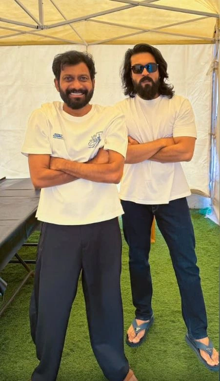 Ram Charan Buchibabu Sana Photos from Peddi Sets