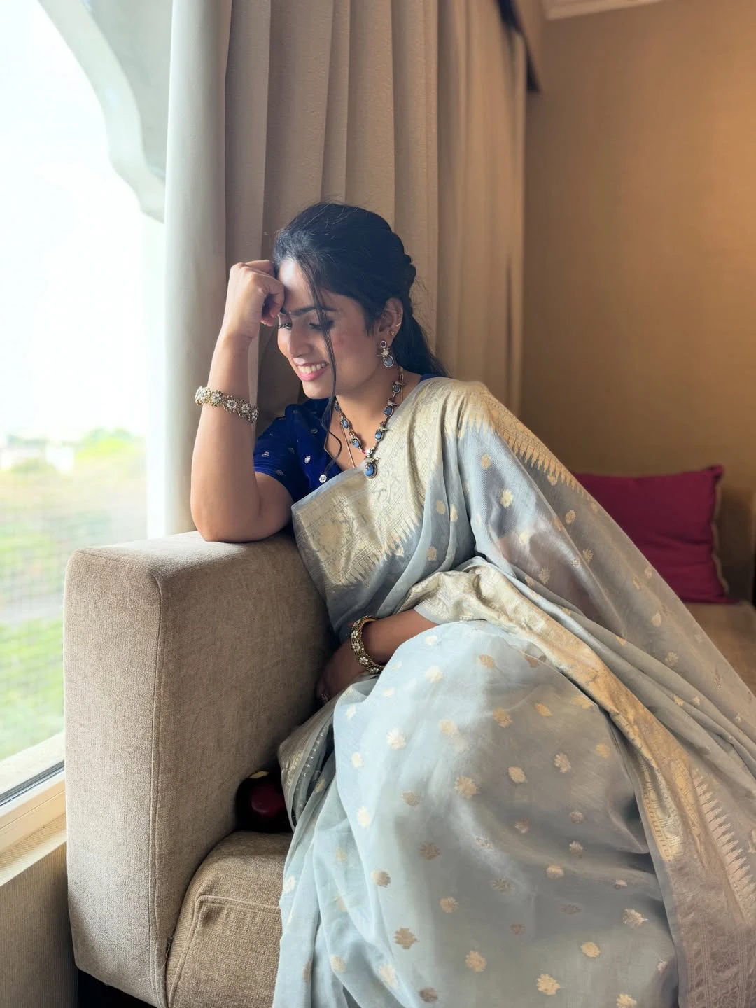 Tejaswini Vygha Cute Photos in Saree