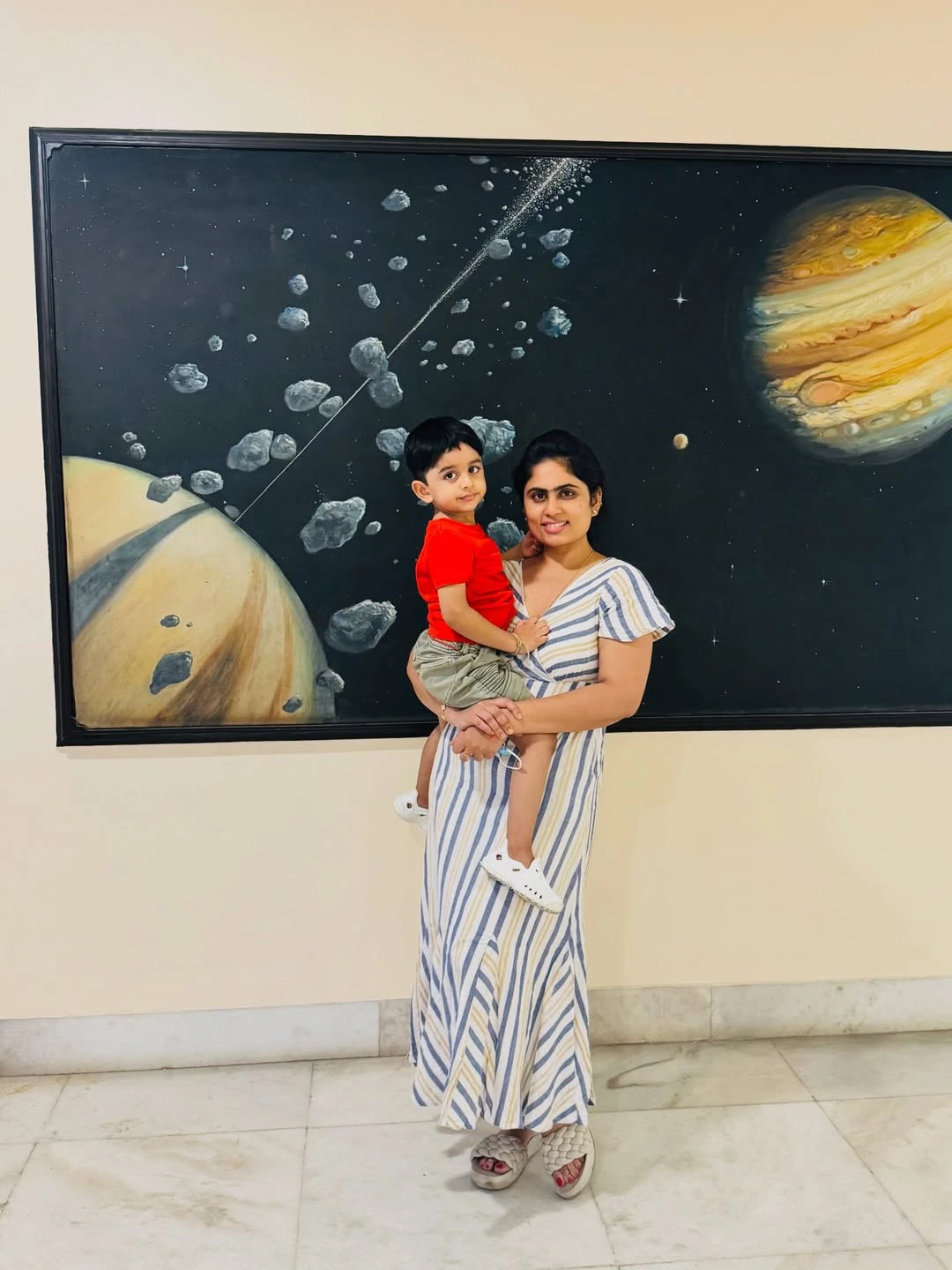 Dil Raju Wife Tejaswini Vygha with Son weent to Planetarium