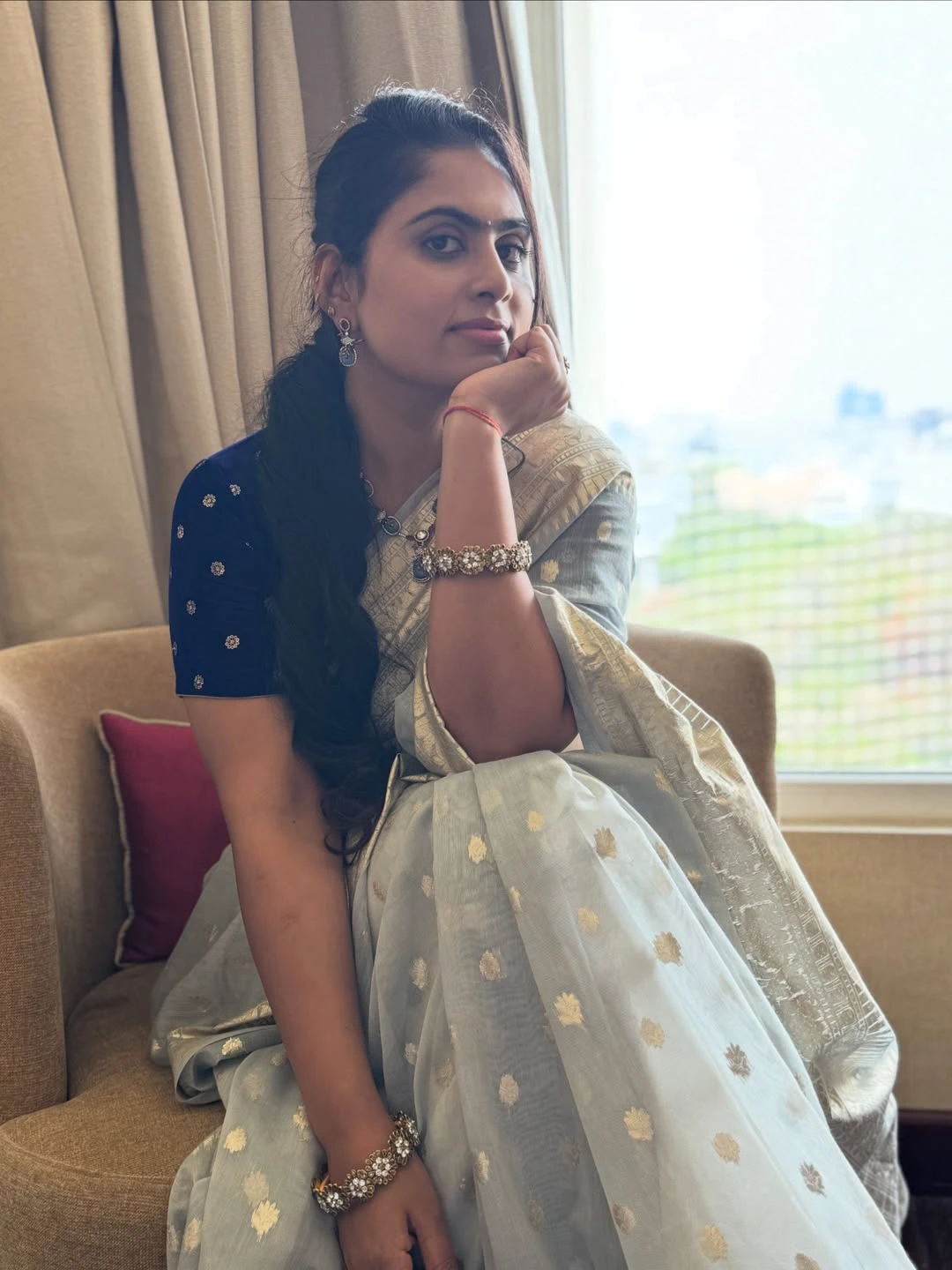 Tejaswini Vygha Cute Photos in Saree