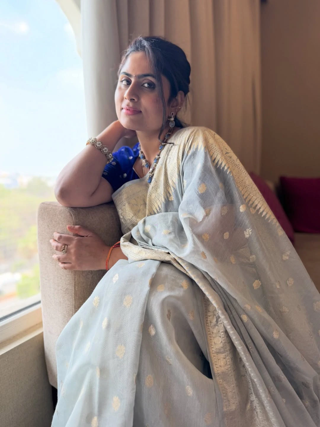 Tejaswini Vygha Cute Photos in Saree