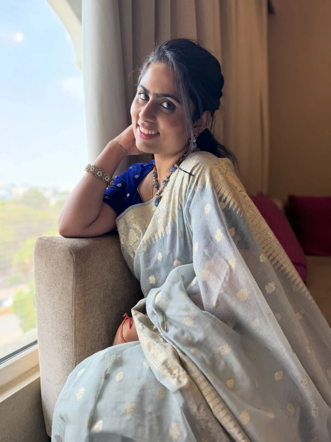 Tejaswini Vygha Cute Photos in Saree