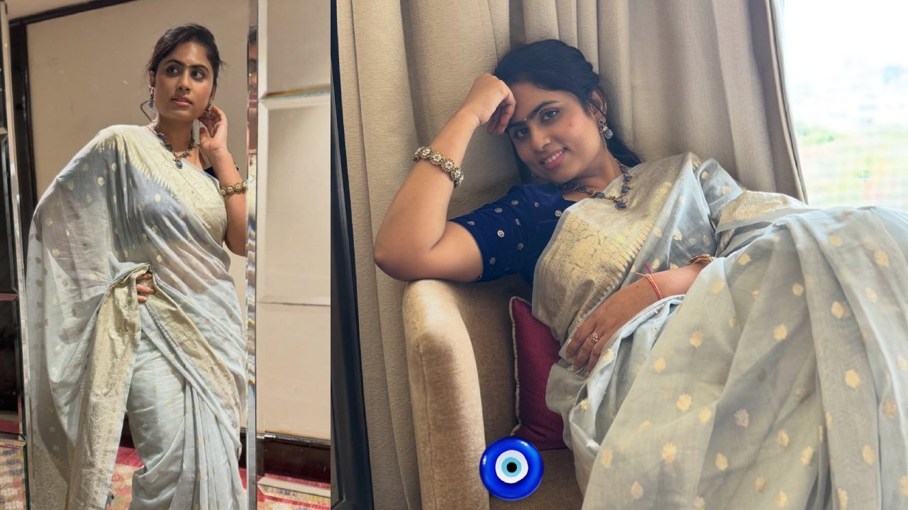 Tejaswini Vygha Cute Photos in Saree