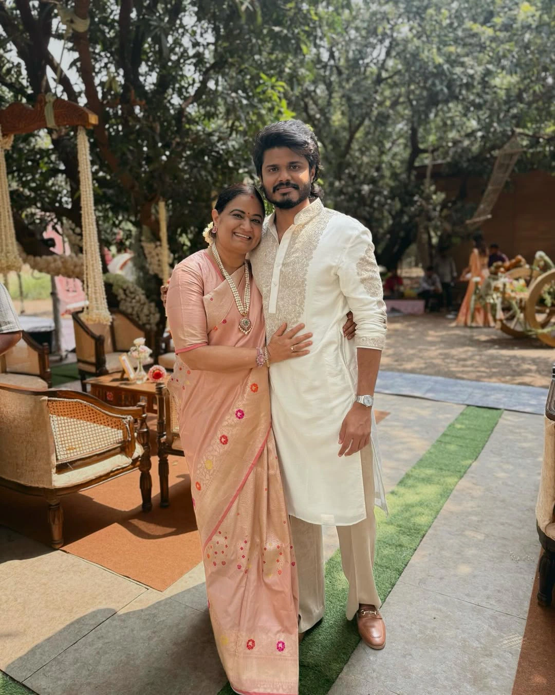 Vijay Deverakonda Attends Friend Marriage with Family