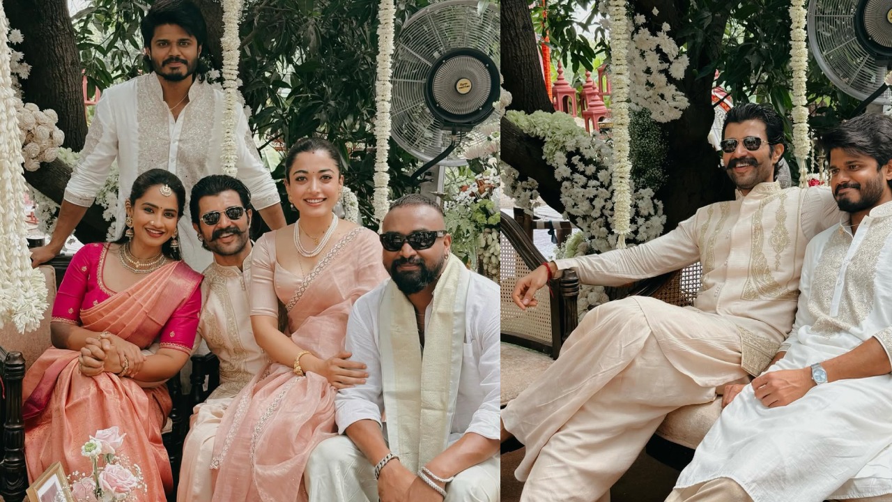 Vijay Deverakonda : పెళ్లి తర్వాత మొదటిసారి.. రష్మికతో కలిసి విజయ్.. ఫ్రెండ్ పెళ్ళిలో సందడి..