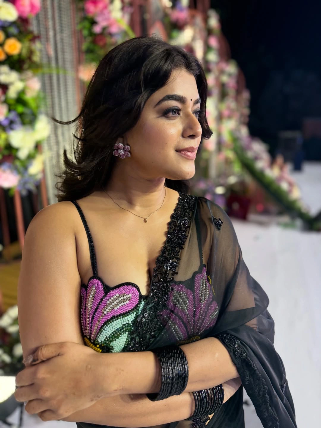 Yamini Bhaskar Shines in Transparent Black Saree