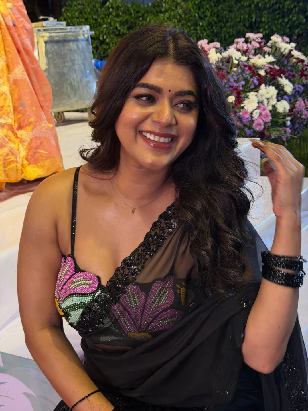 Yamini Bhaskar Shines in Transparent Black Saree