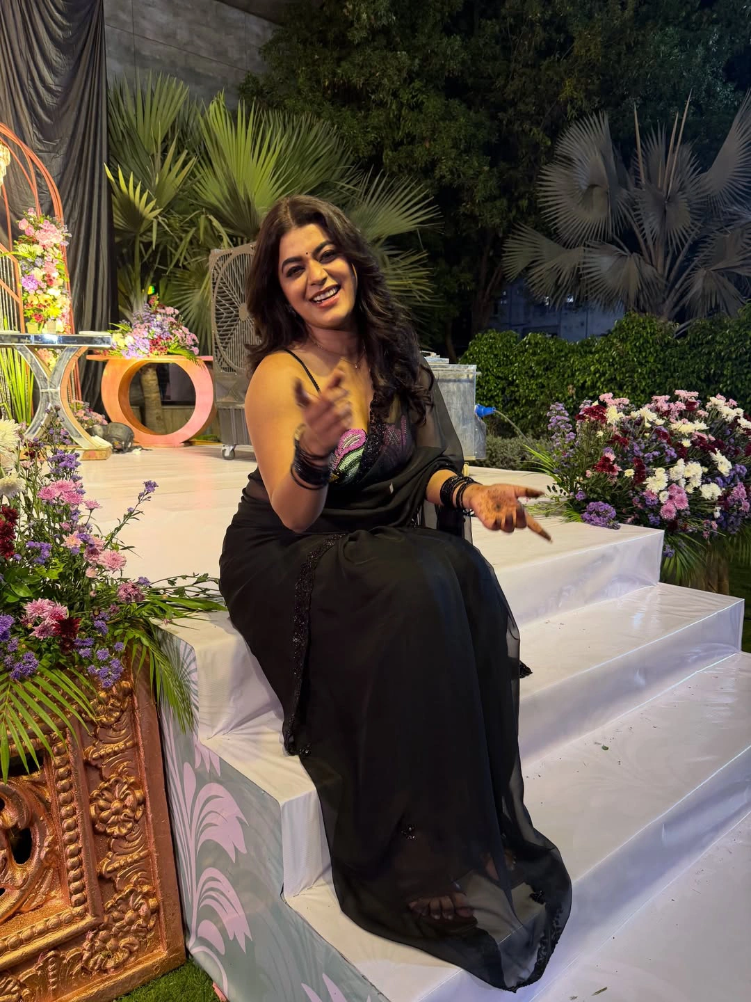 Yamini Bhaskar Shines in Transparent Black Saree