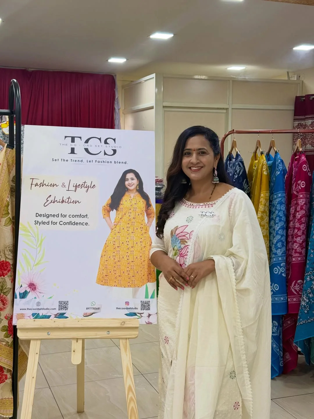 anchor lasya manjunath collection at Guntur The Cord Set Studio Exhibition