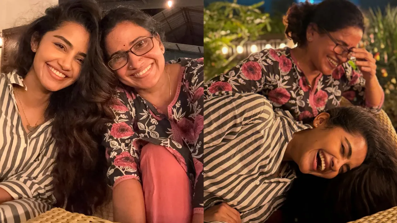 anupama parameswaran mother sunitha parameswaran birthday photos