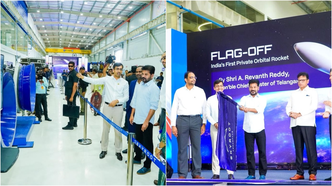 Vikram 1 : విక్రమ్ 1 దేశంలోనే తొలి ప్రైవేట్ రాకెట్.. జెండా ఊపి ప్రాంరభించిన సీఎం రేవంత్