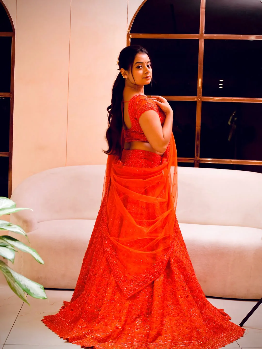 dhee dancer nainika anasuru stunning looks in red color dress