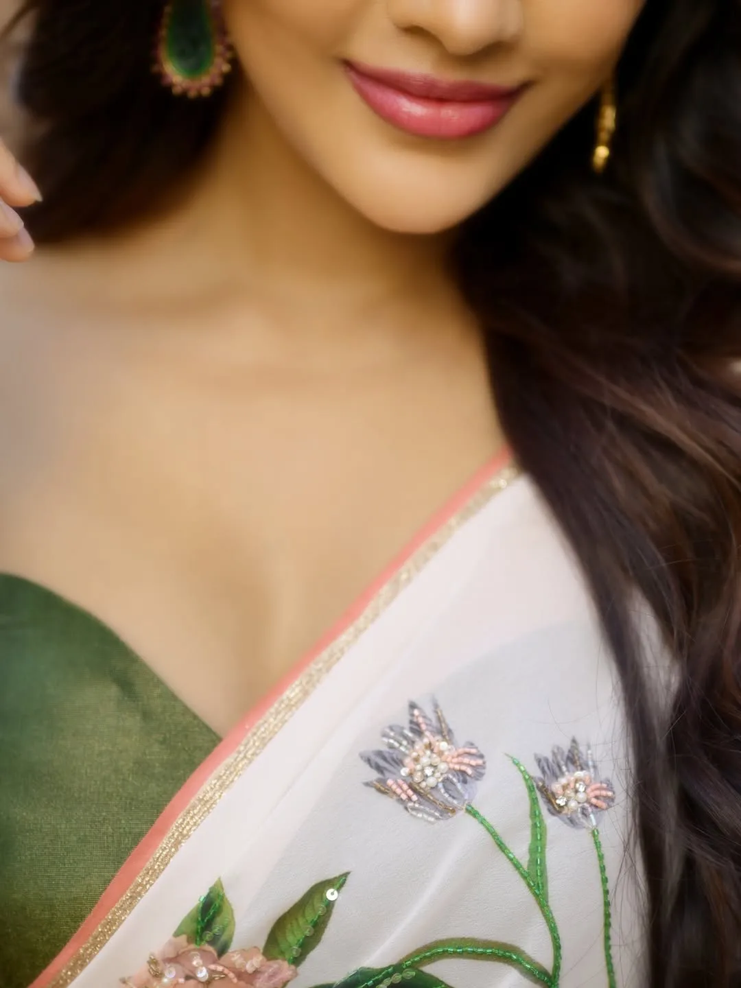 iSmart Shankar heroine Nabha Natesh photos in saree