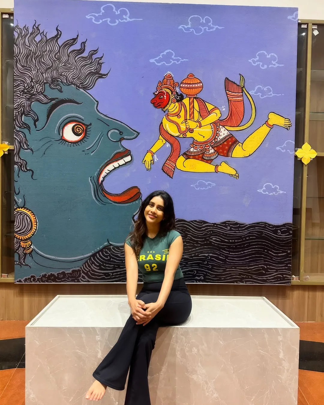 iSmart beauty Nabha Natesh visited her native place Sringeri with parents