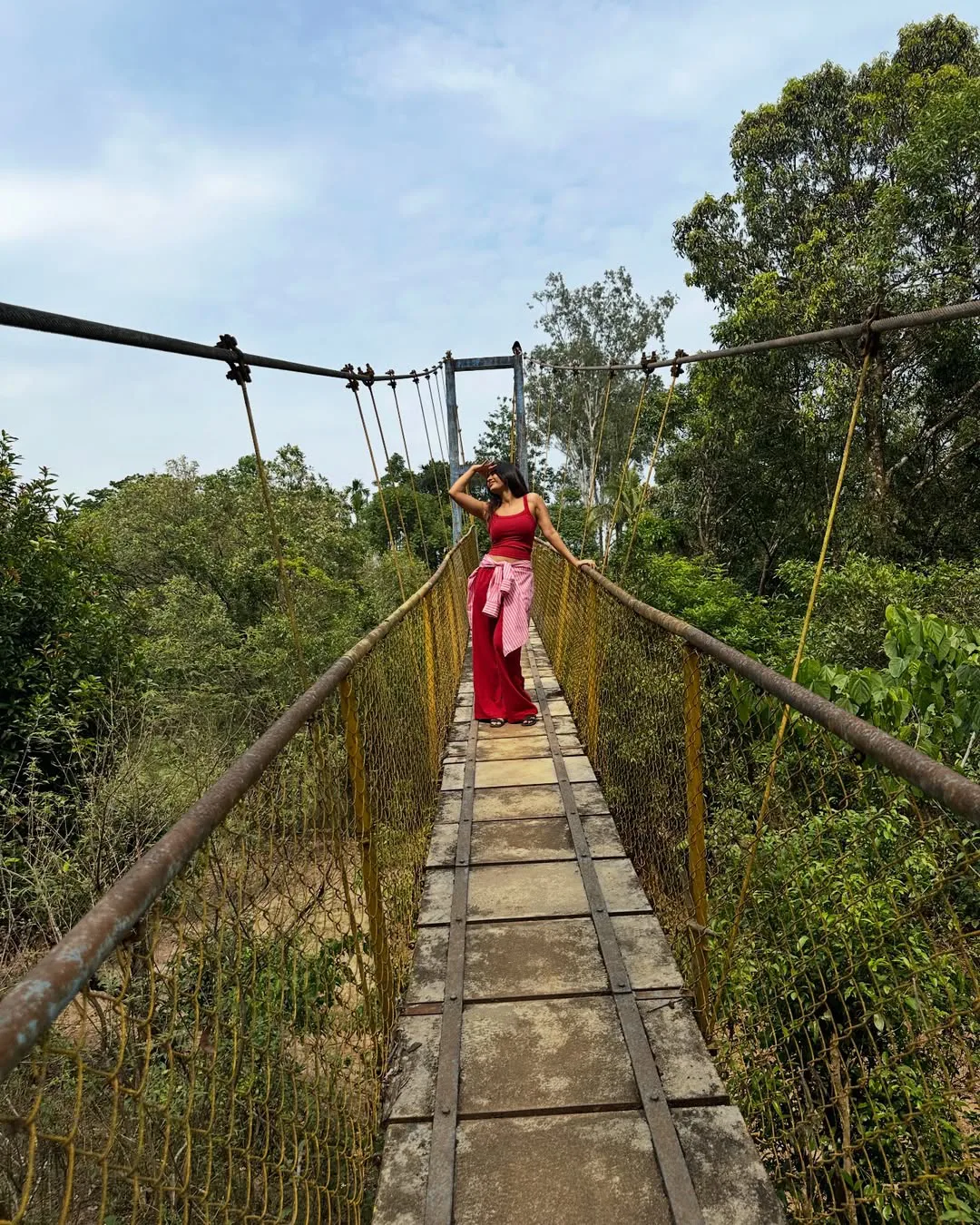 iSmart beauty Nabha Natesh visited her native place Sringeri with parents