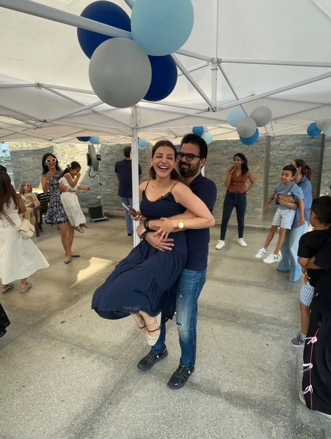 kajal aggarwal son Neil Kitchlu 4th birthday photos