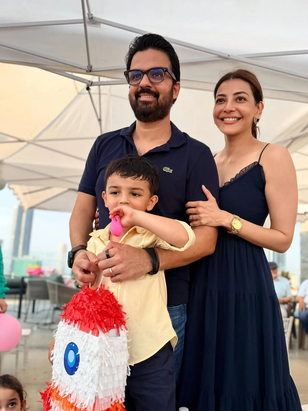 kajal aggarwal son Neil Kitchlu 4th birthday photos