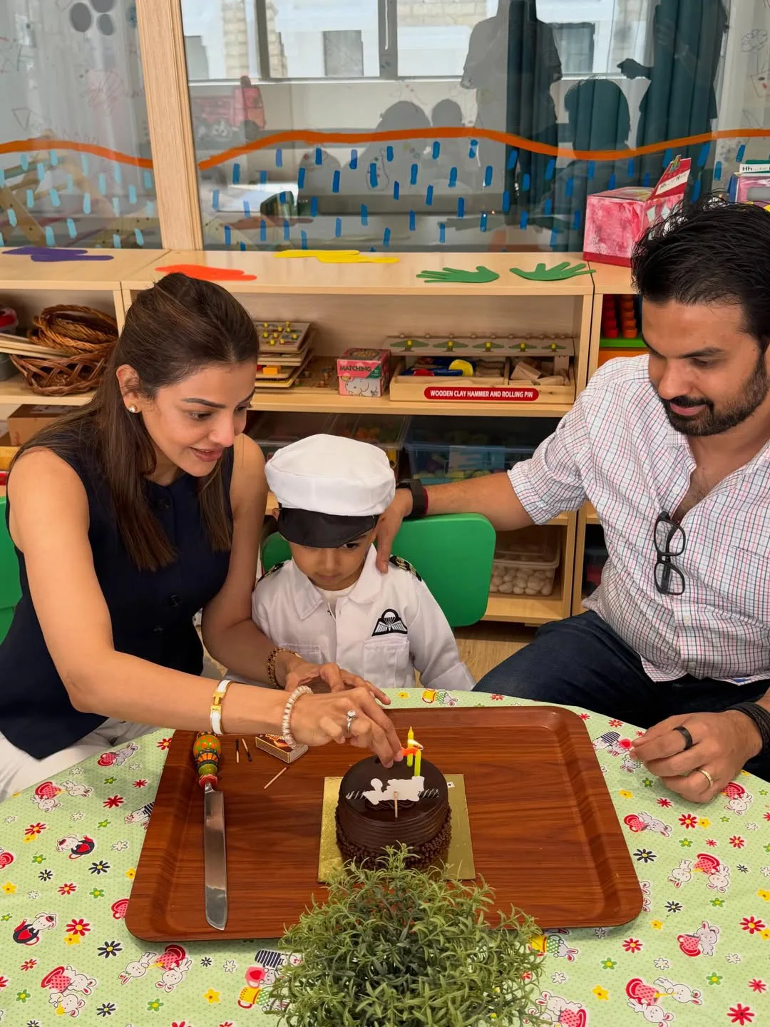 kajal aggarwal son Neil Kitchlu 4th birthday photos