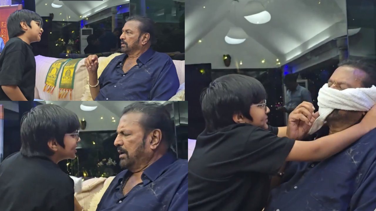 Mohan Babu : బాబోయ్.. మోహన్ బాబునే భయపెడుతున్న మనవడు.. వీడియో వైరల్..