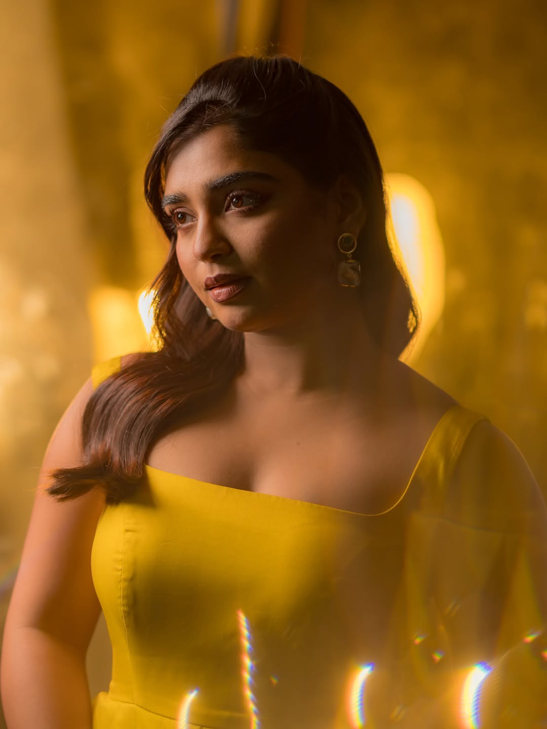 96 movie fame gouri kishan stunning looks in yellow dress