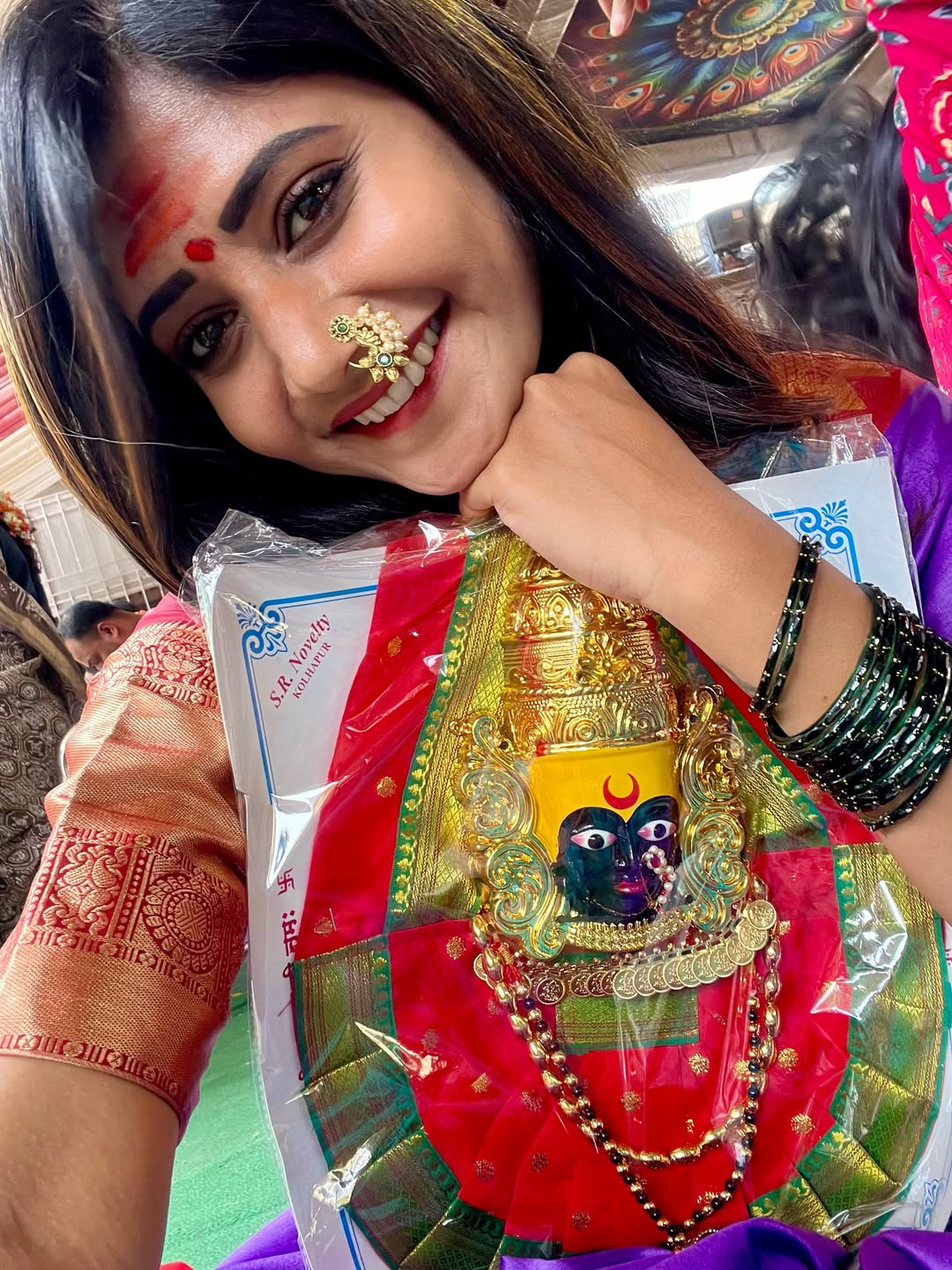 Actress Vasanthi krishnan at Kolhapur Mahalakshmi temple