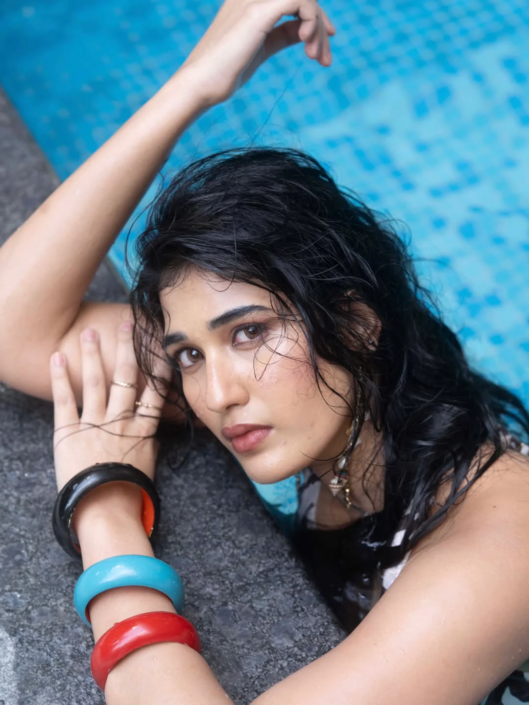 Amrutha Chowdary Sizzling Photos from Swimming Pool