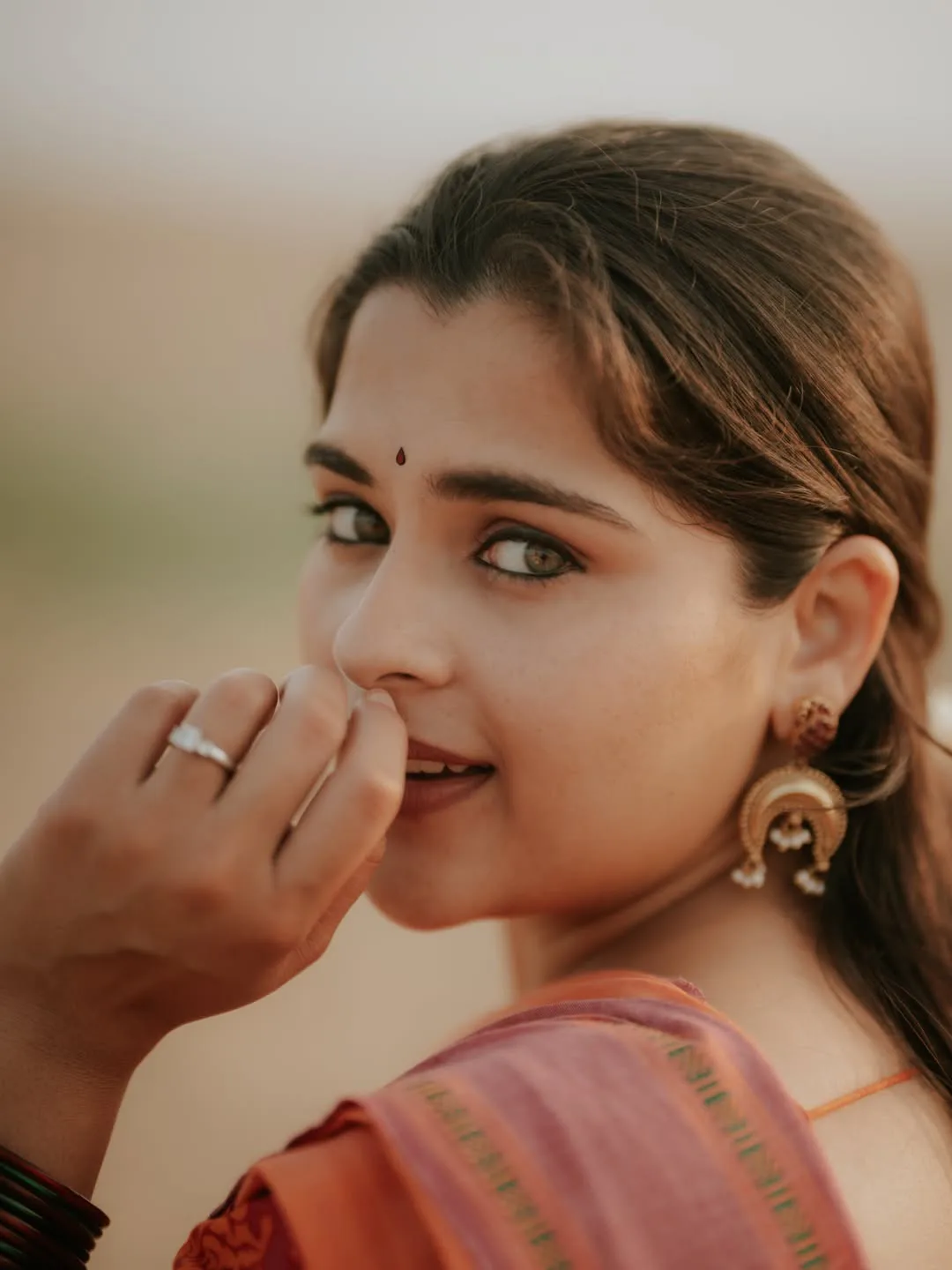 Balagam movie heroine Kavya Kalyanram crazy photos in saree