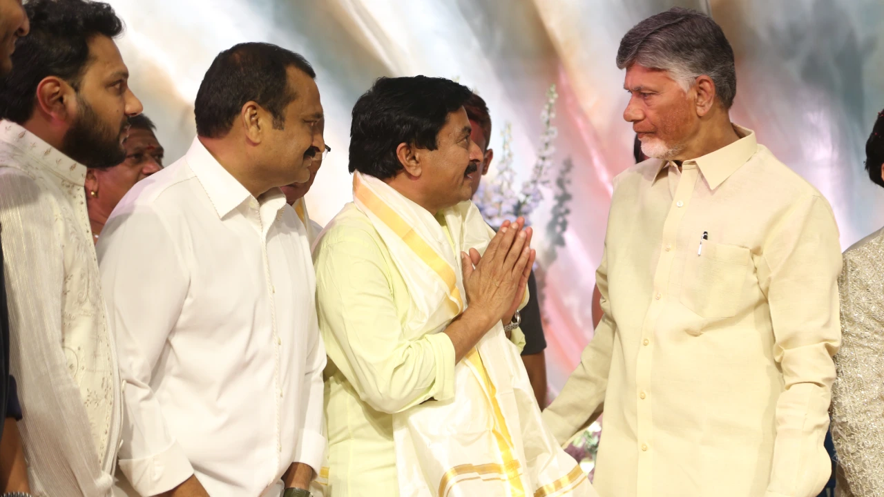CM Chandrababu Naidu at Bandla Ganesh Daughter Engagement