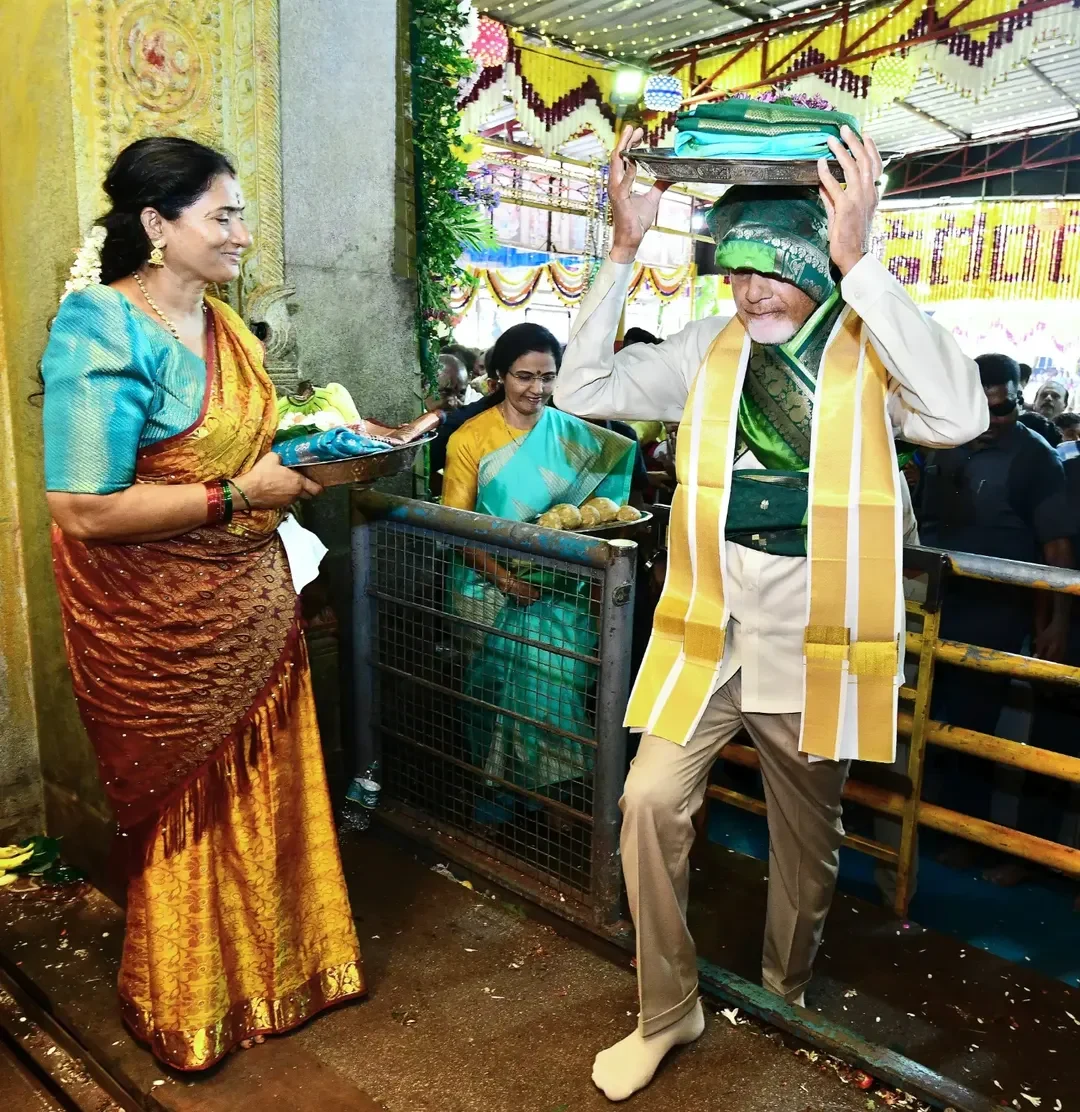 Chandrababu Naidu Visits Kuppam Gangamma Talli Temple