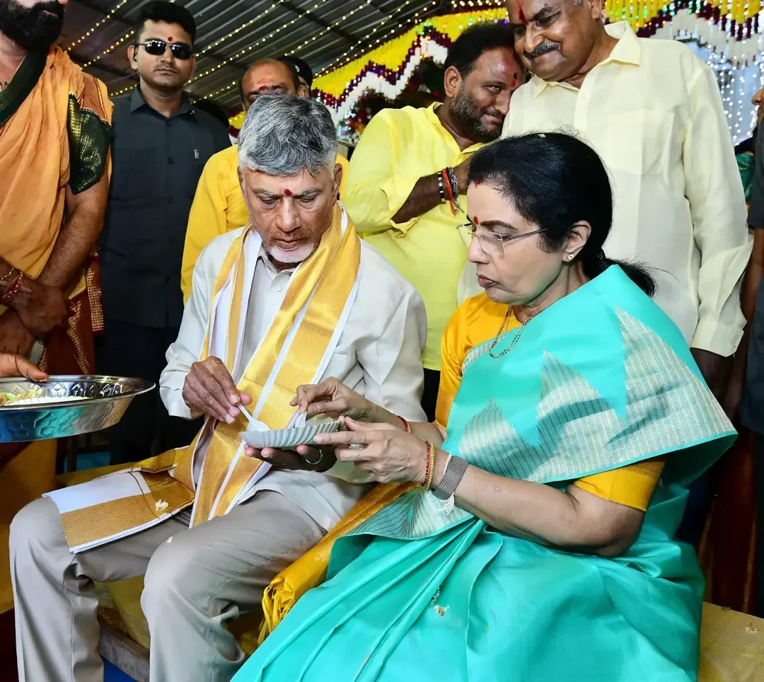 Chandrababu Naidu Visits Kuppam Gangamma Talli Temple