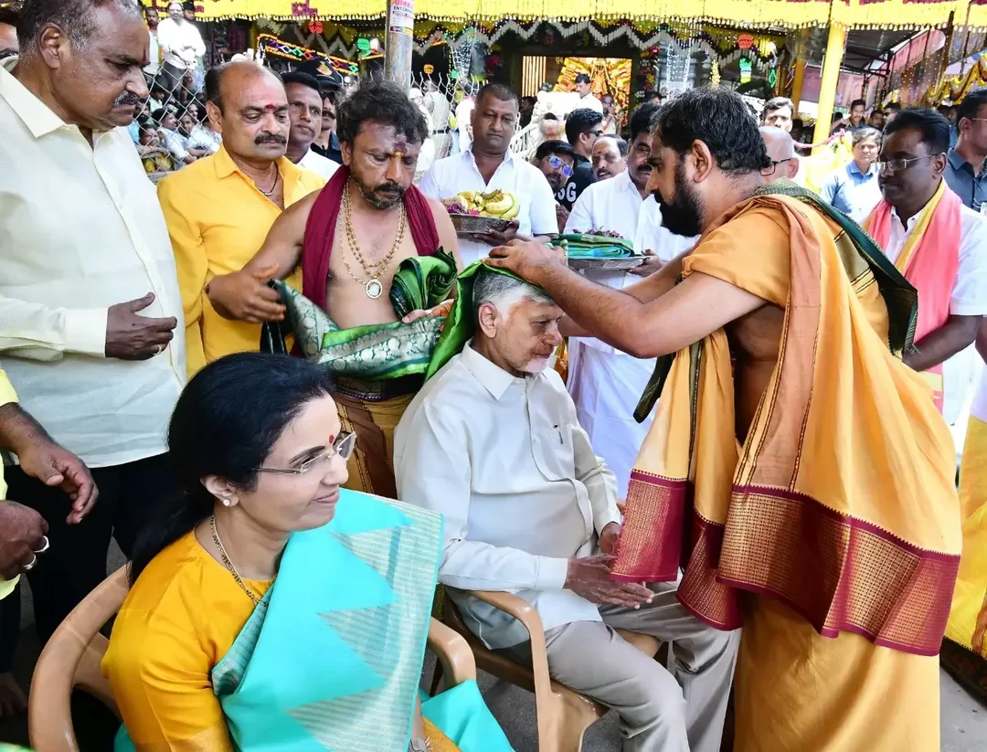 Chandrababu Naidu Visits Kuppam Gangamma Talli Temple