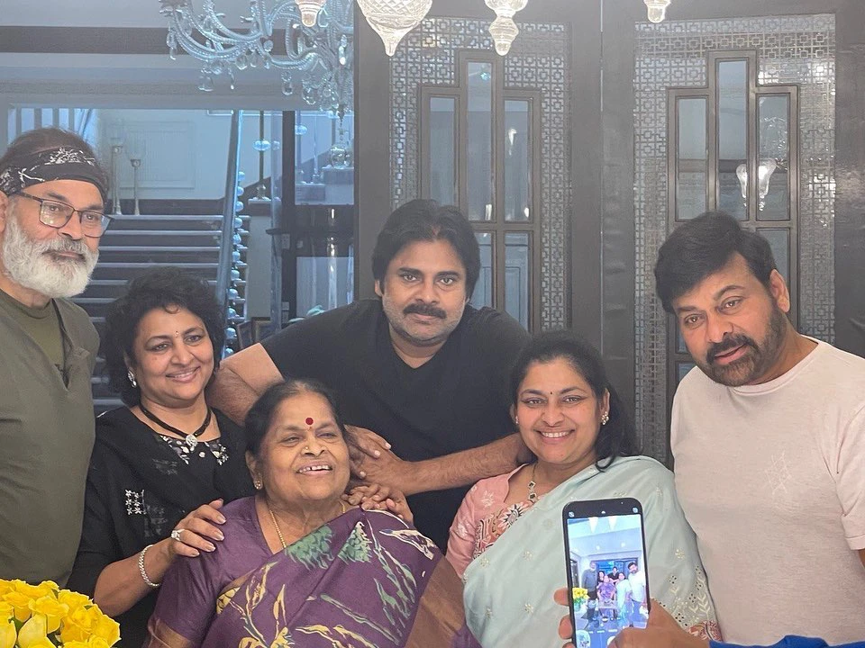 Mega Brothers with Mother Anjana Devi Mothers Day Special Photos