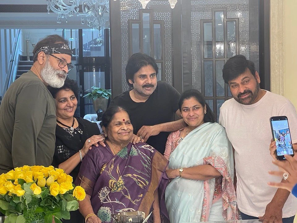 Mega Brothers with Mother Anjana Devi Mothers Day Special Photos