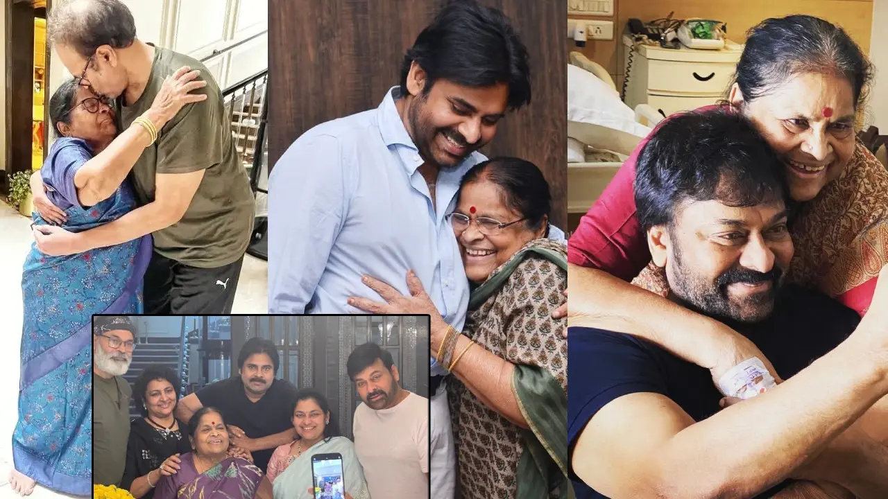Mega Brothers with Mother Anjana Devi Mothers Day Special Photos