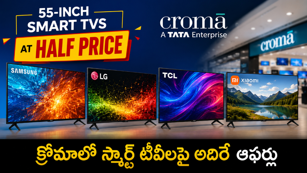Croma Smart TVs Offer : వారెవ్వా.. క్రోమాలో భారీ సేల్.. 55-అంగుళాల LED స్మార్ట్ టీవీలు సగం ధరకే..