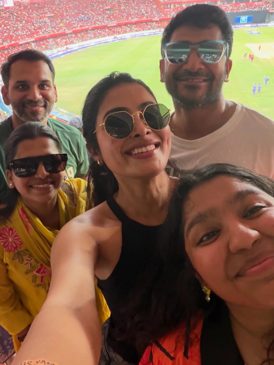 Divi Enjoying SRH vs KKR Match in Stadium