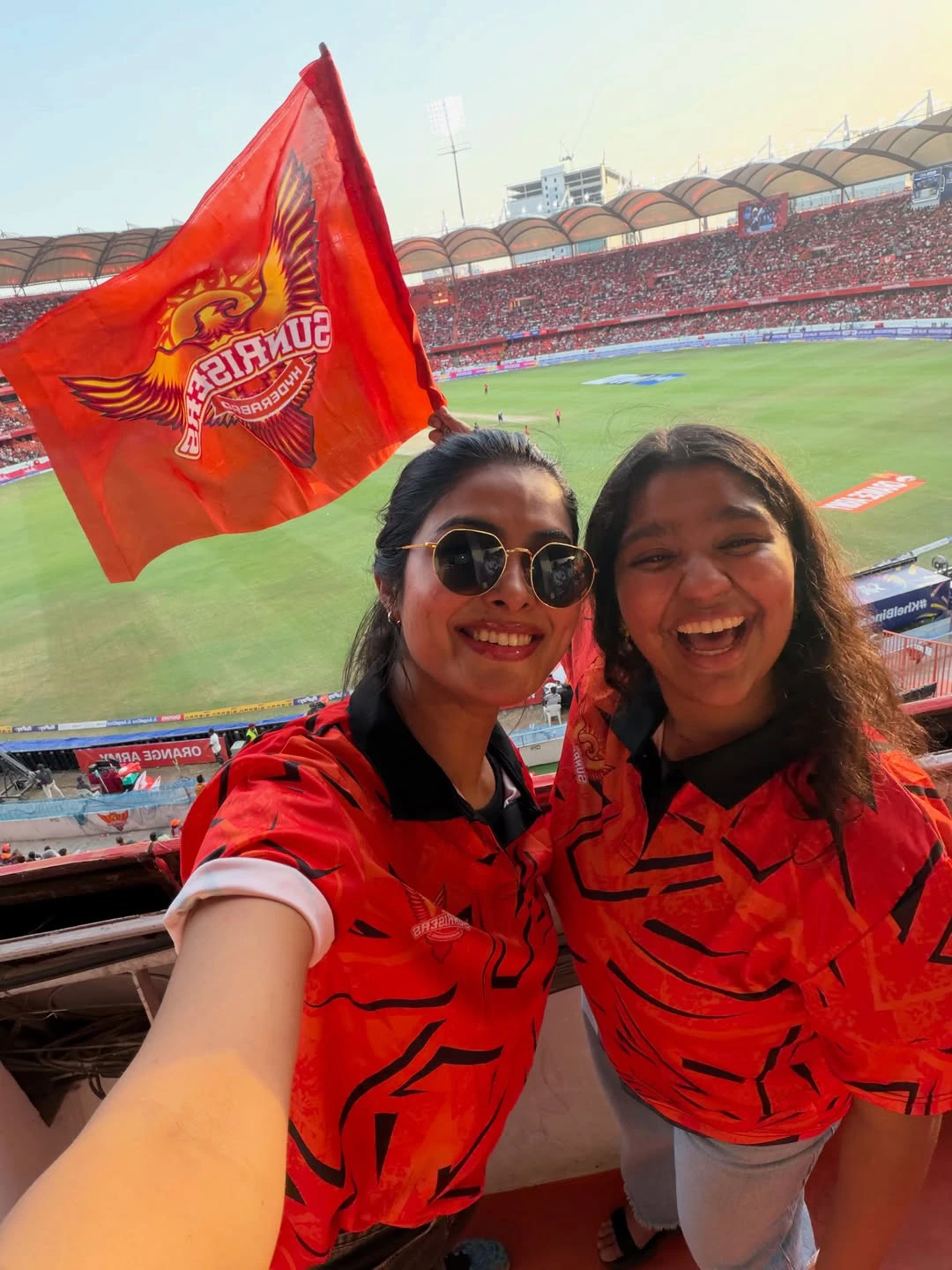 Divi Enjoying SRH vs KKR Match in Stadium