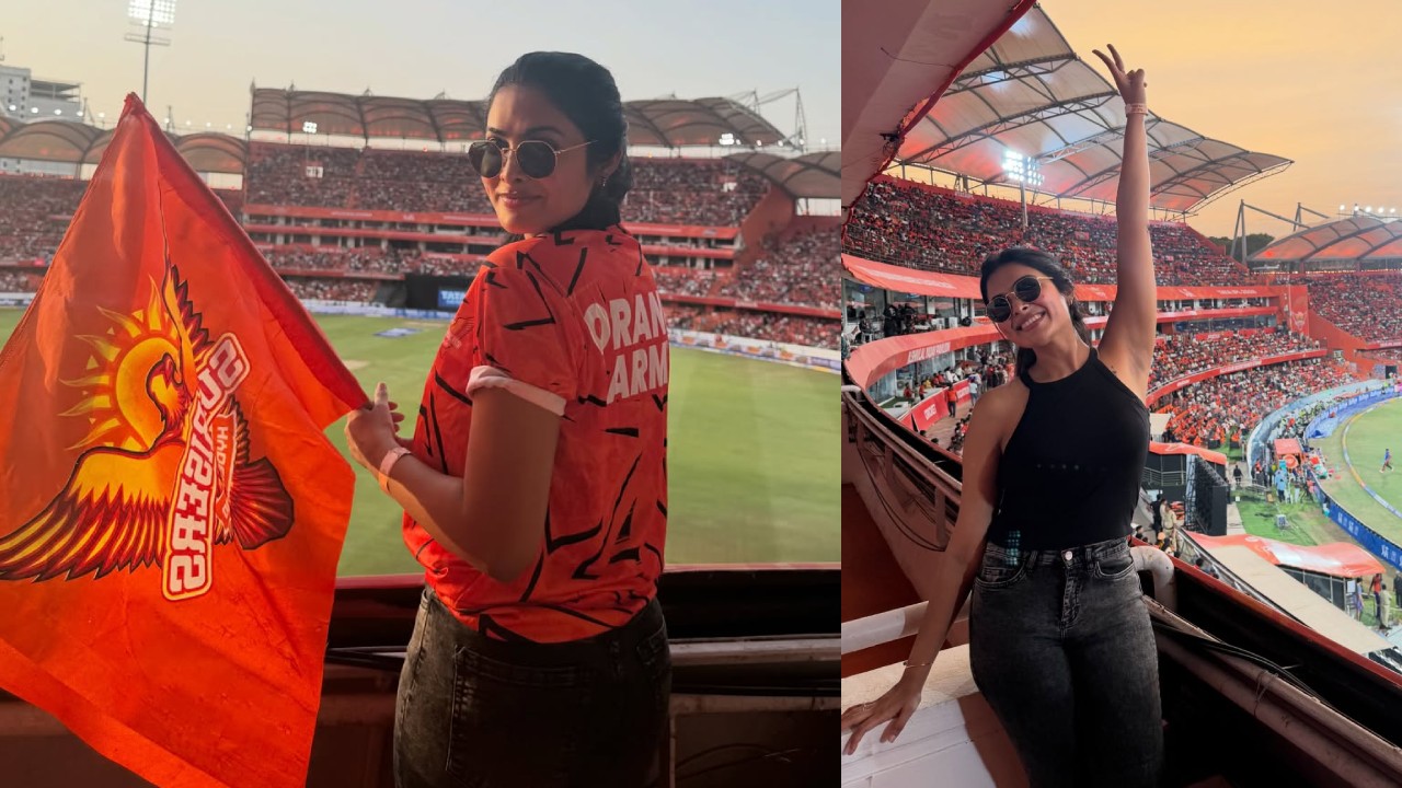 Divi Enjoying SRH vs KKR Match in Stadium