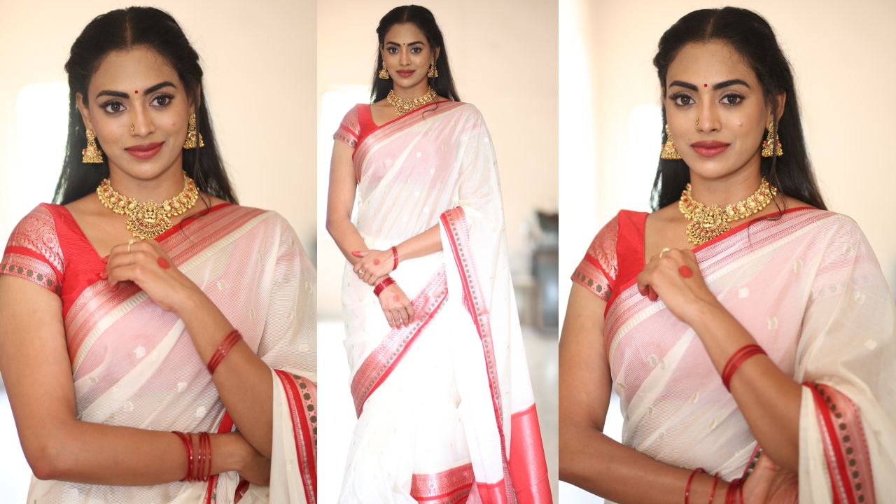 Kamakshi Bhaskarla: ‘అగద’ మూవీ టీజర్ ఈవెంట్ లో కామాక్షి భాస్కర్ల.. చీరలో ఫోటోలు వైరల్