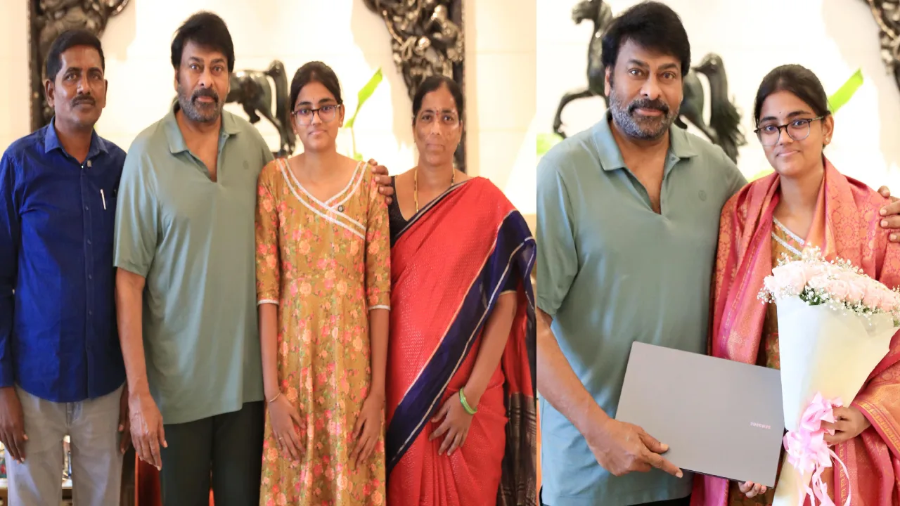 Megastar Chiranjeevi met TGEAPCET state top ranker M Rushi