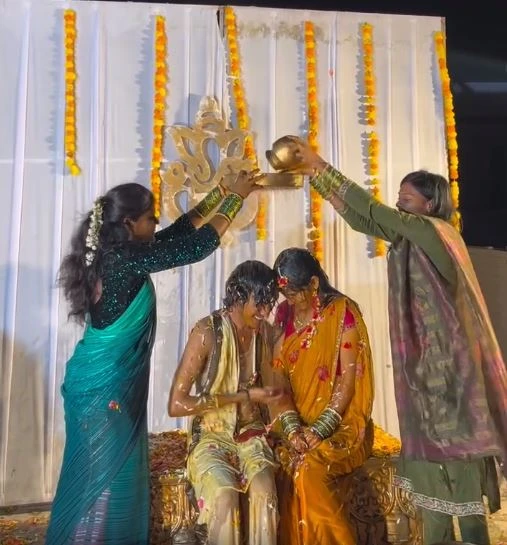 Patas Praveen Married his Lover Kadem Vamshitha