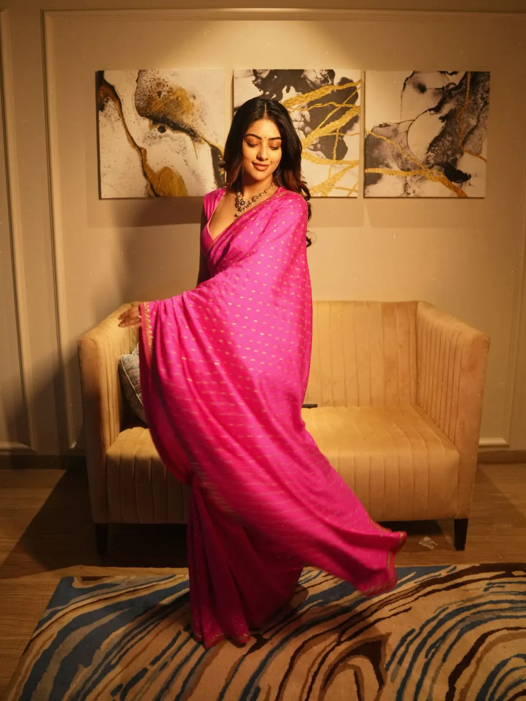 Pawan Kalyan Heroine Anu Emmanuel Latest Photos in Saree