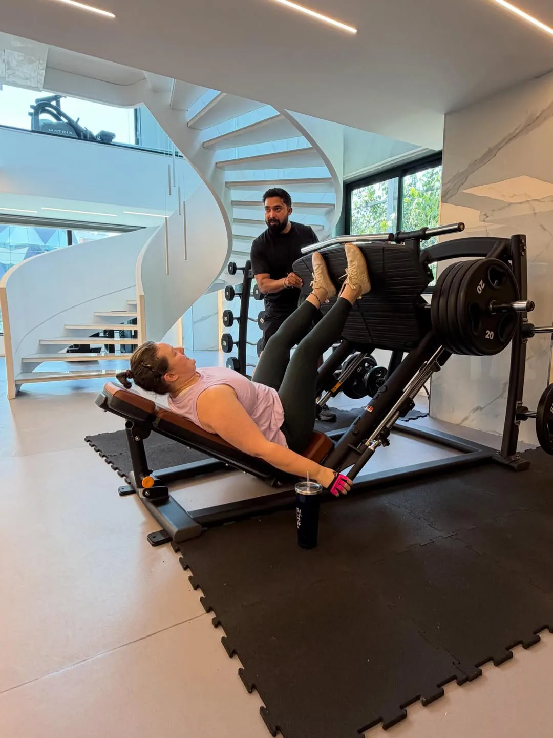 Photos of Pawan Kalyan wife Anna Lezhneva working out at the gym photos viral