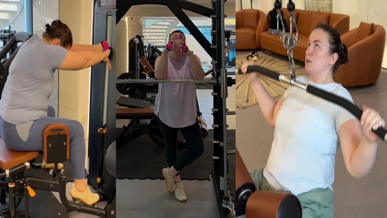 Photos of Pawan Kalyan wife Anna Lezhneva working out at the gym photos viral