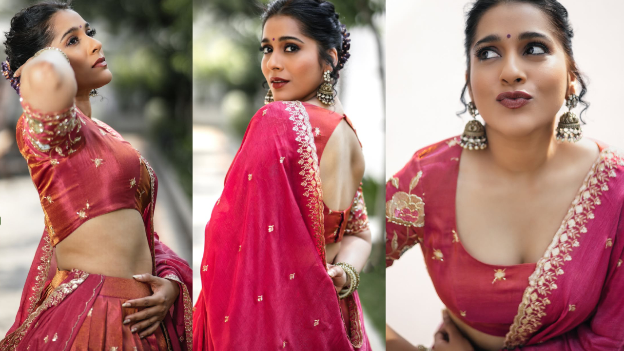 Rashmi Gautam: నడుమందాలతో.. ఎద ఒంపులతో.. హాఫ్ శారీలో గ్లామర్ రచ్చ చేస్తున్న రష్మీ