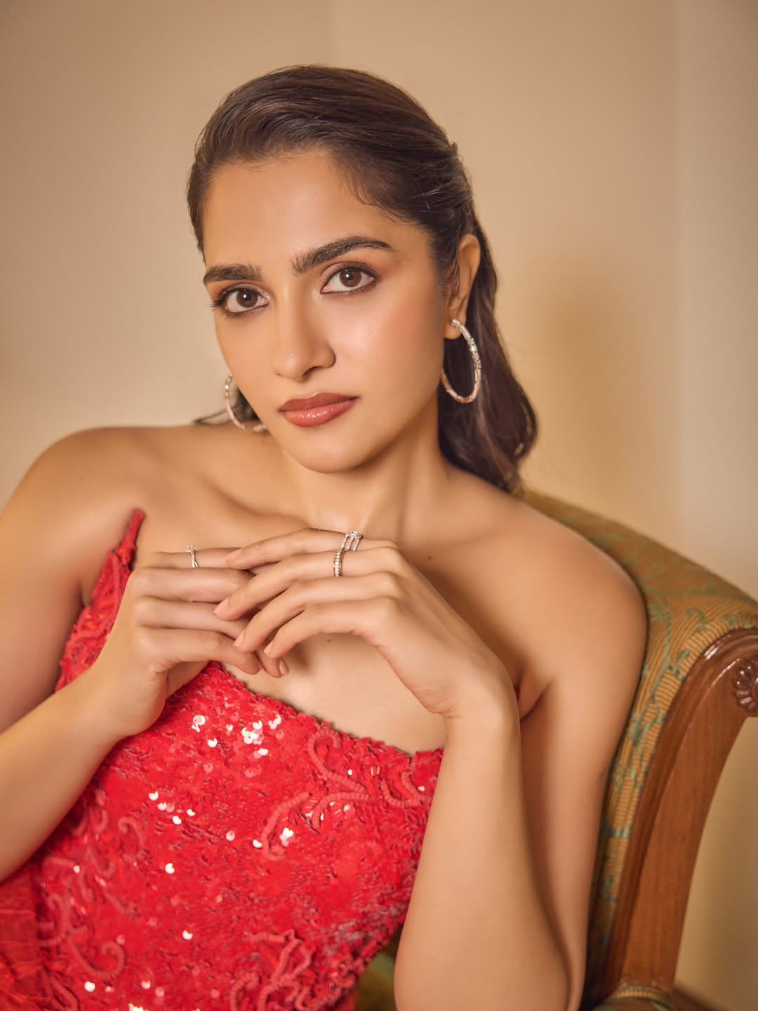 Rukmini vasanth latest photos in red dress