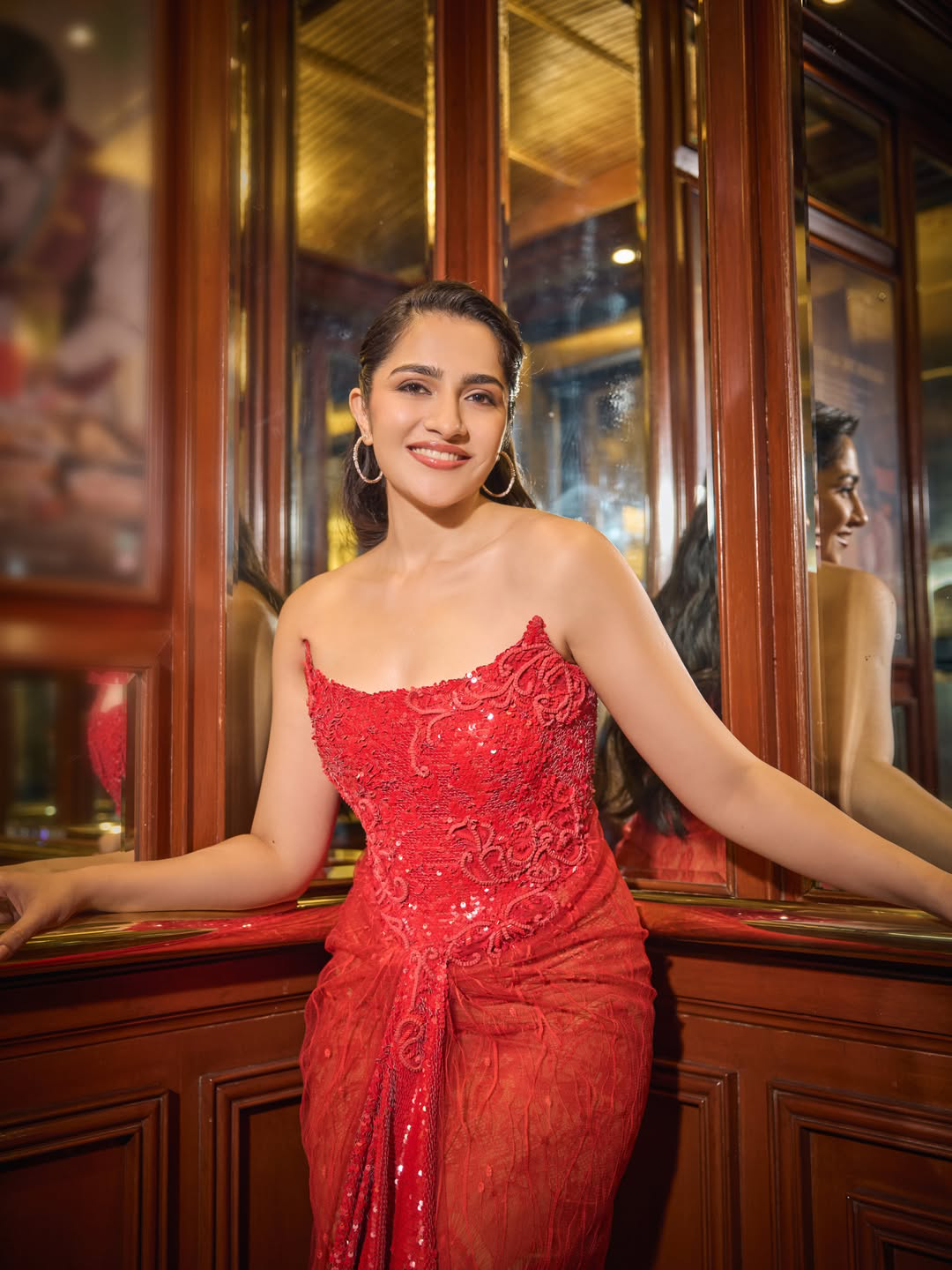 Rukmini vasanth latest photos in red dress